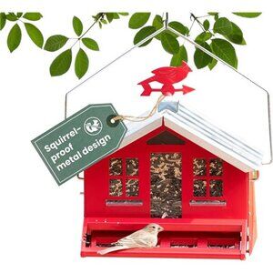New Squirrel-Be-Gone II Country House Bird Feeder with Weathervane - 8 lb